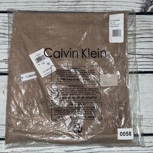 Calvin Klein Scarf Heathered Almond Tan Fringed